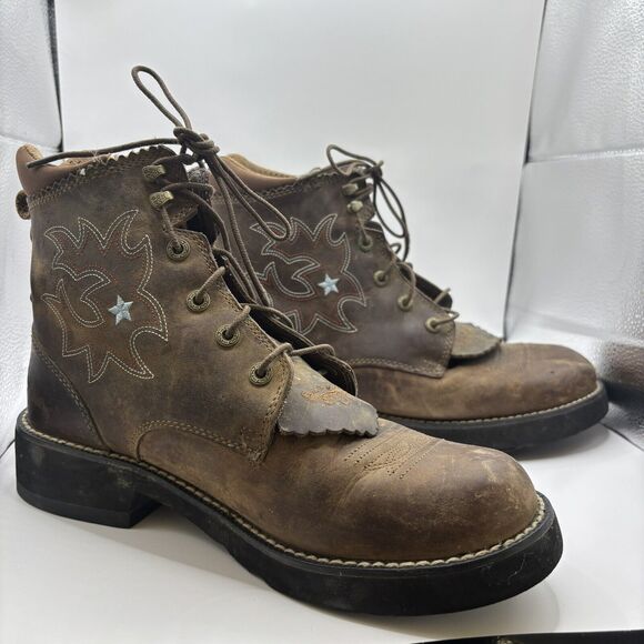 Ariat Shoes - Ariat Women's 9B ProBaby Lacer Ankle Boot Leather Cowboy Driftwood Brown